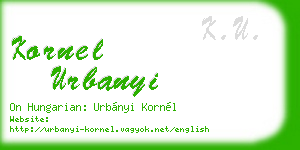 kornel urbanyi business card