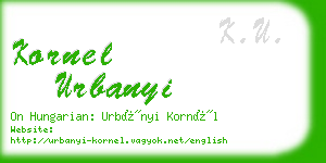 kornel urbanyi business card